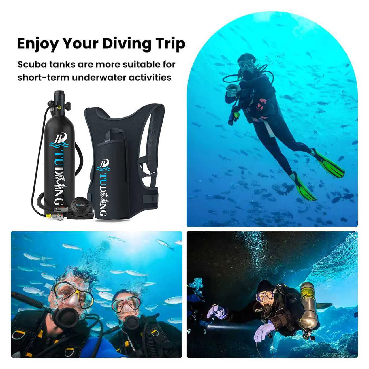 TUDIVING S700Plus Portable Scuba Tank For 30 To 45 Minutes Breathing Time