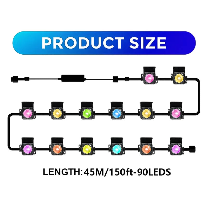 Permanent Outdoor RGB Lights IP67 Waterproof Smart Eave Light