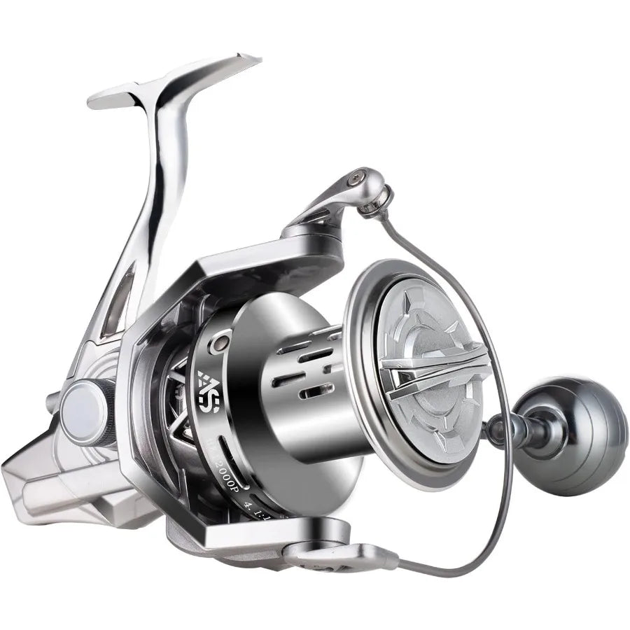 Spinning Reel Surf Fishing Aluminum Frame Carbon Fiber Drag 55Lb