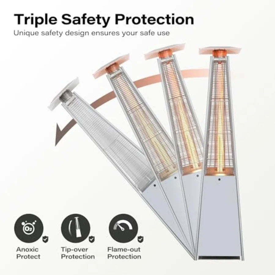 Pyramid 48 000 BTU Outdoor Patio Heater With Quartz Glass