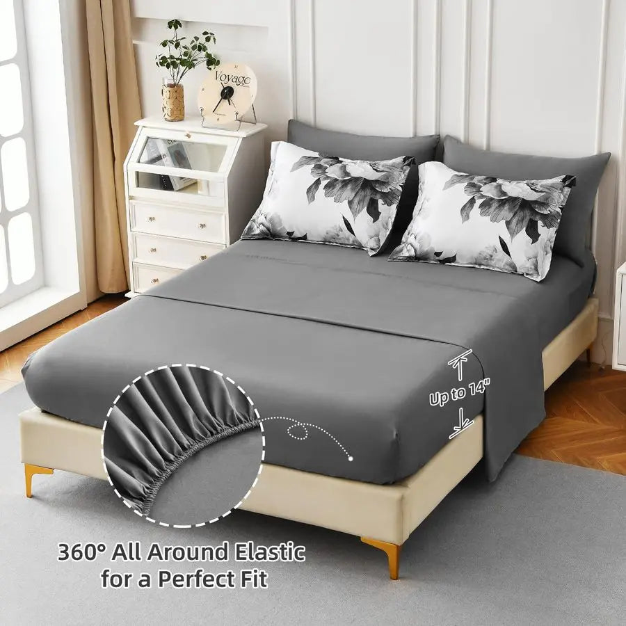 Bed In A Bag 7 Piece Botanical Print Comforter Set