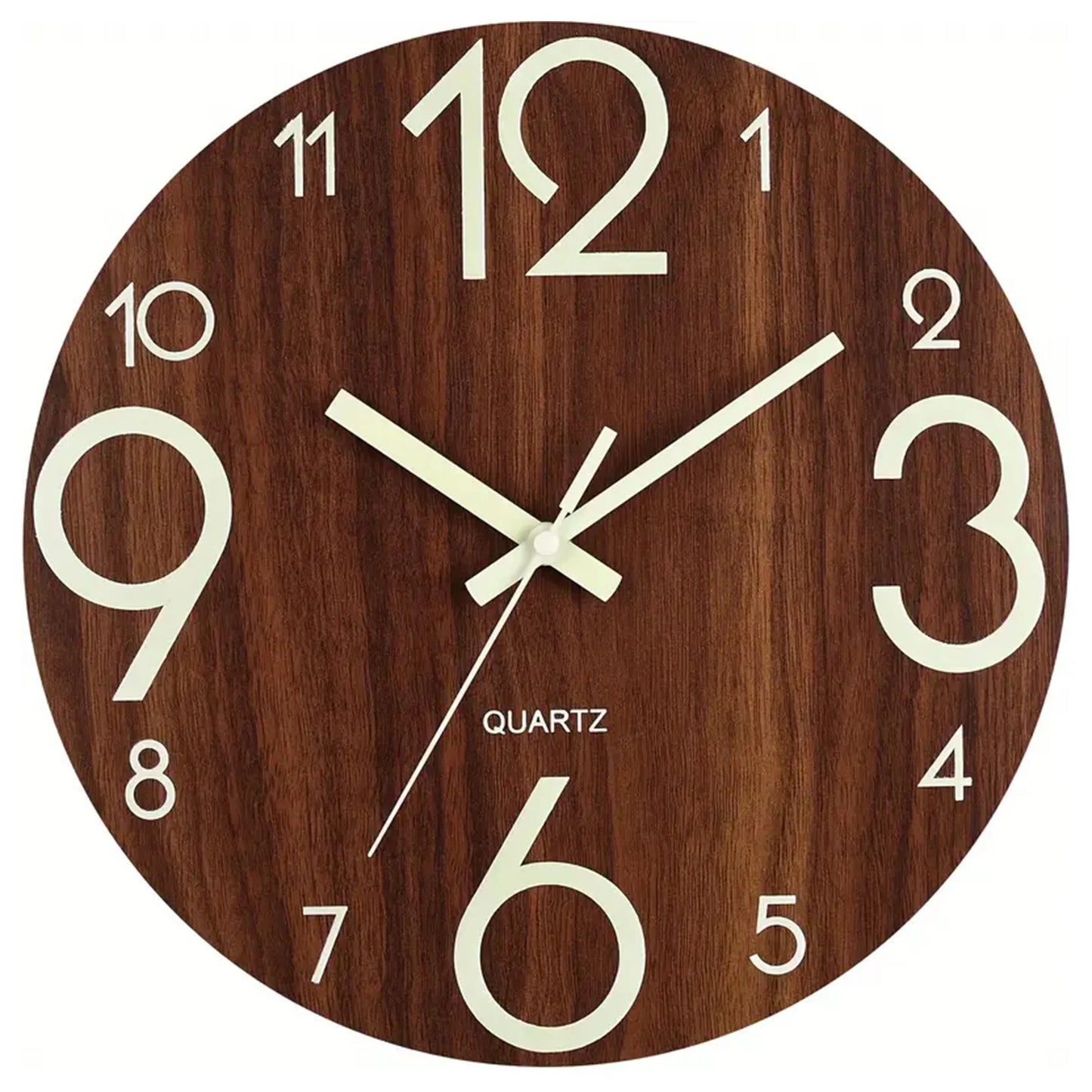 Combination Glow In The Dark Wooden Wall Clock Luminous