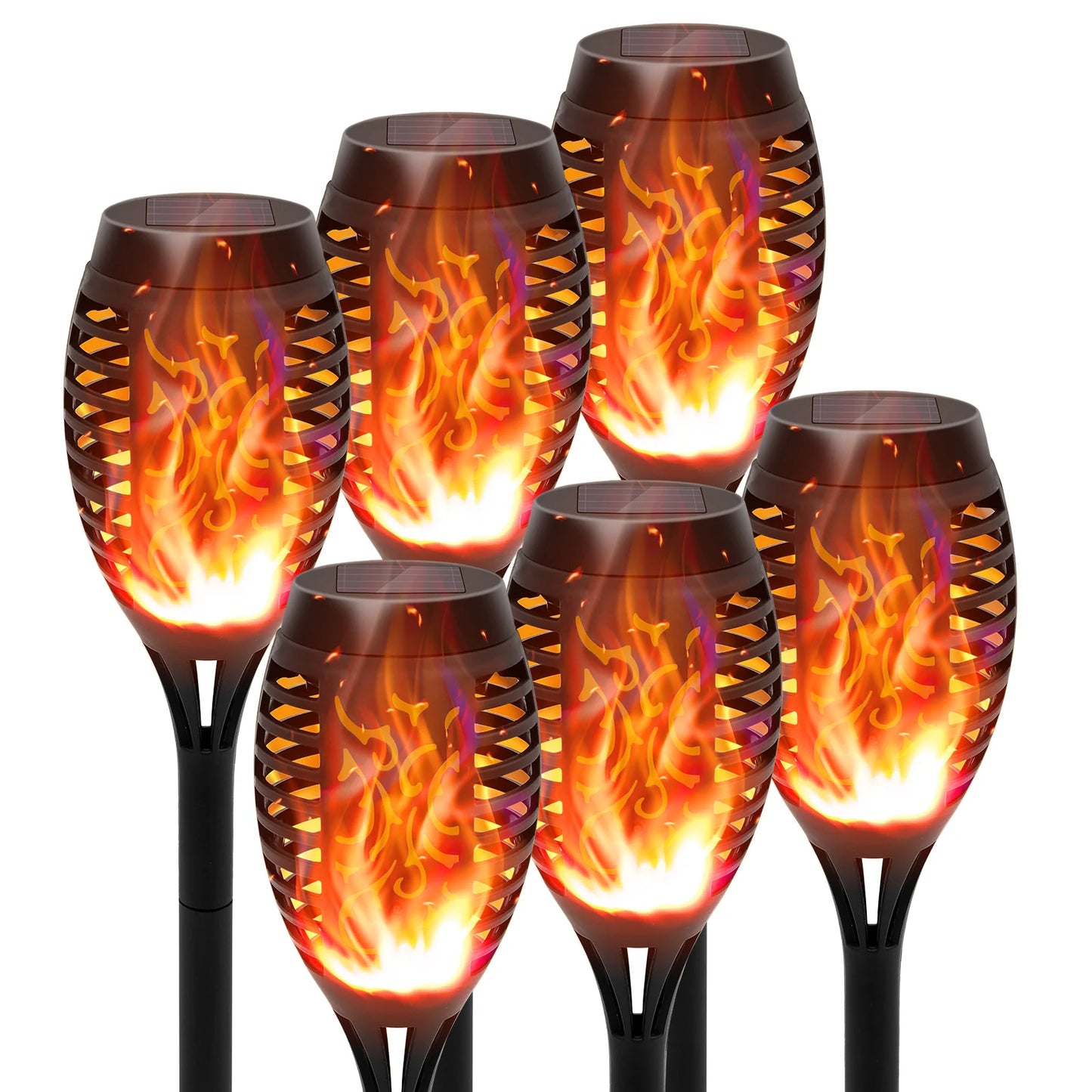 Solar Torch Lights Outdoor Flickering Flame LED Waterproof Pathway Garden