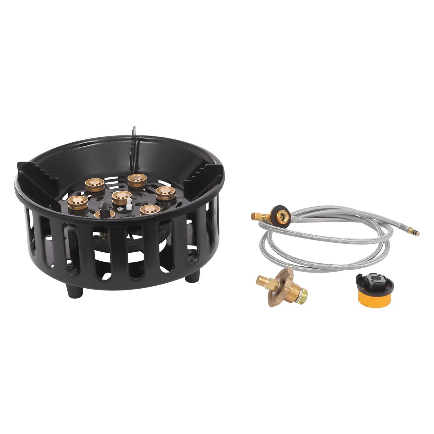 NONED Camping Stove Portable Gas Burner With 3 Adapters