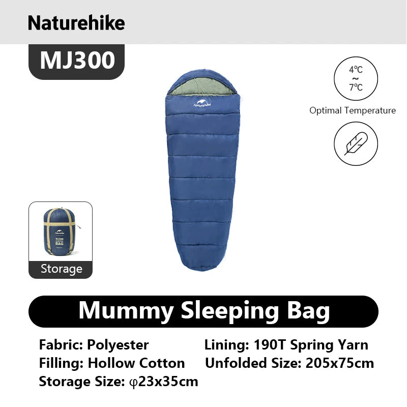Naturehike Mummy Sleeping Bag MJ300 MJ600 Winter Warm For Adults