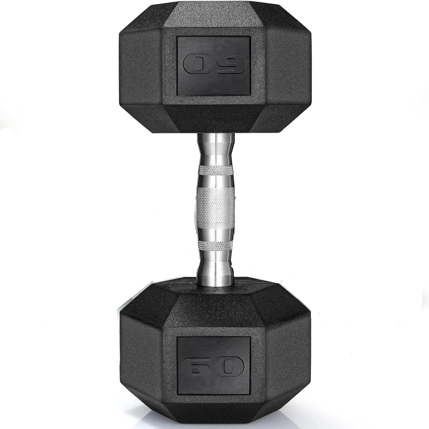 Rubber Hex Dumbbell Set Cast Iron Hand Weights 2 Pack