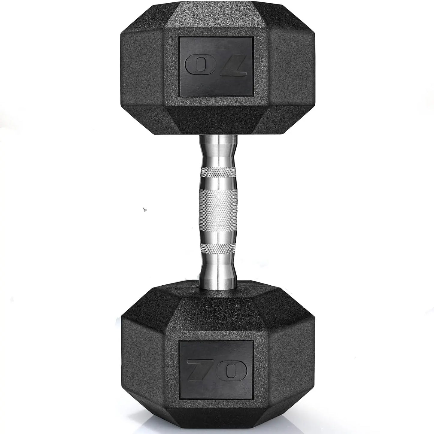Rubber Hex Dumbbell Set Cast Iron Hand Weights 2 Pack