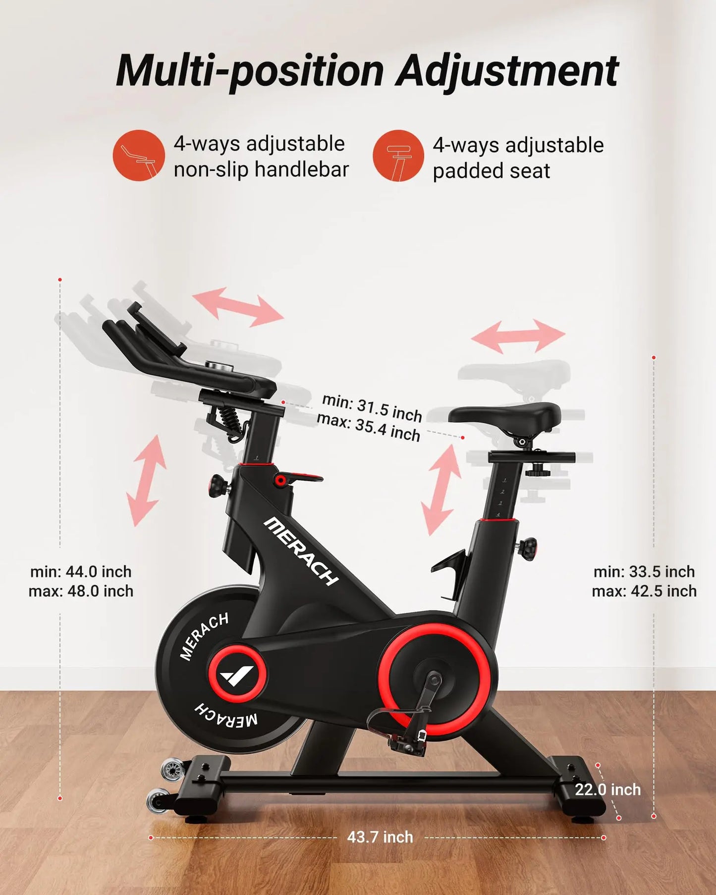 Merach Indoor Exercise Bike With Auto Resistance Bluetooth App Data Tracking