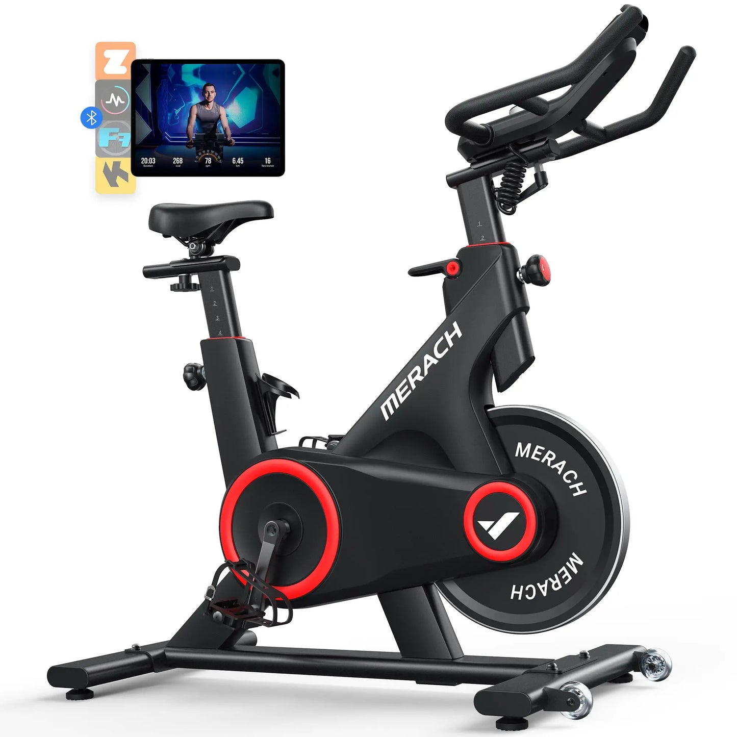 Merach Indoor Exercise Bike With Auto Resistance Bluetooth App Data Tracking