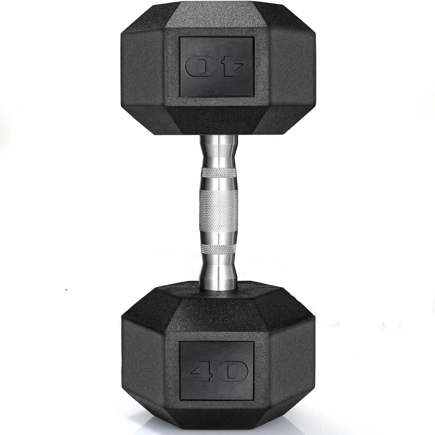 Rubber Hex Dumbbell Set Cast Iron Hand Weights 2 Pack