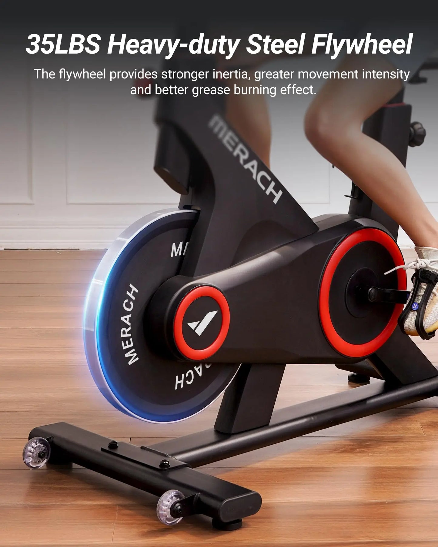 Merach Indoor Exercise Bike With Auto Resistance Bluetooth App Data Tracking