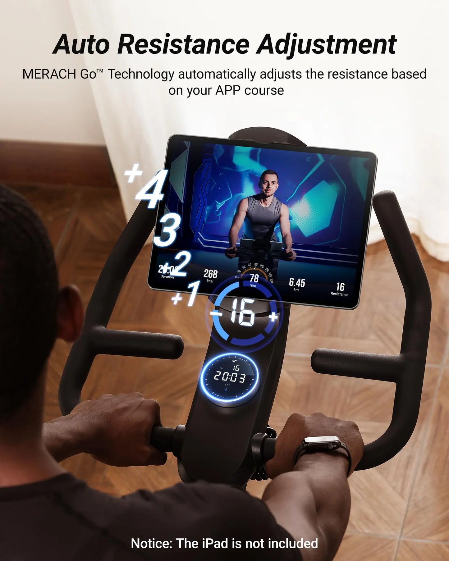 Merach Indoor Exercise Bike With Auto Resistance Bluetooth App Data Tracking