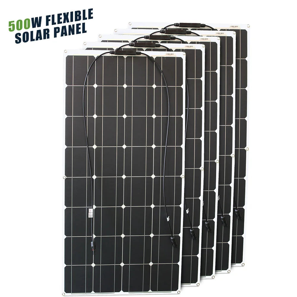 ASUNERGE 12V Flexible Waterproof Monocrystalline Solar Panel For RV