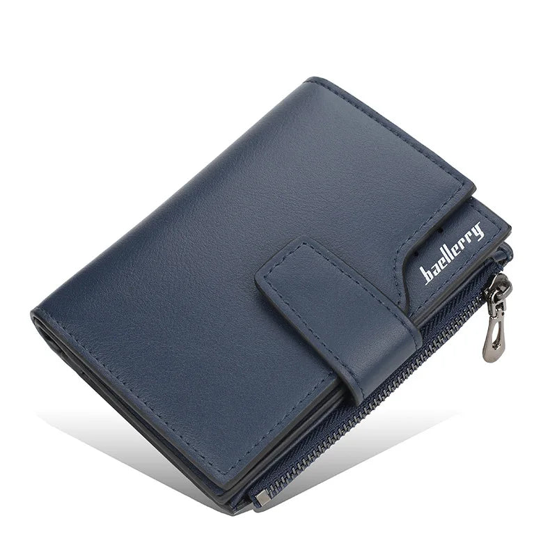 ZcitiCN High-Capacity PU Leather Tri-Fold Wallet With Zipper Coin Pocket
