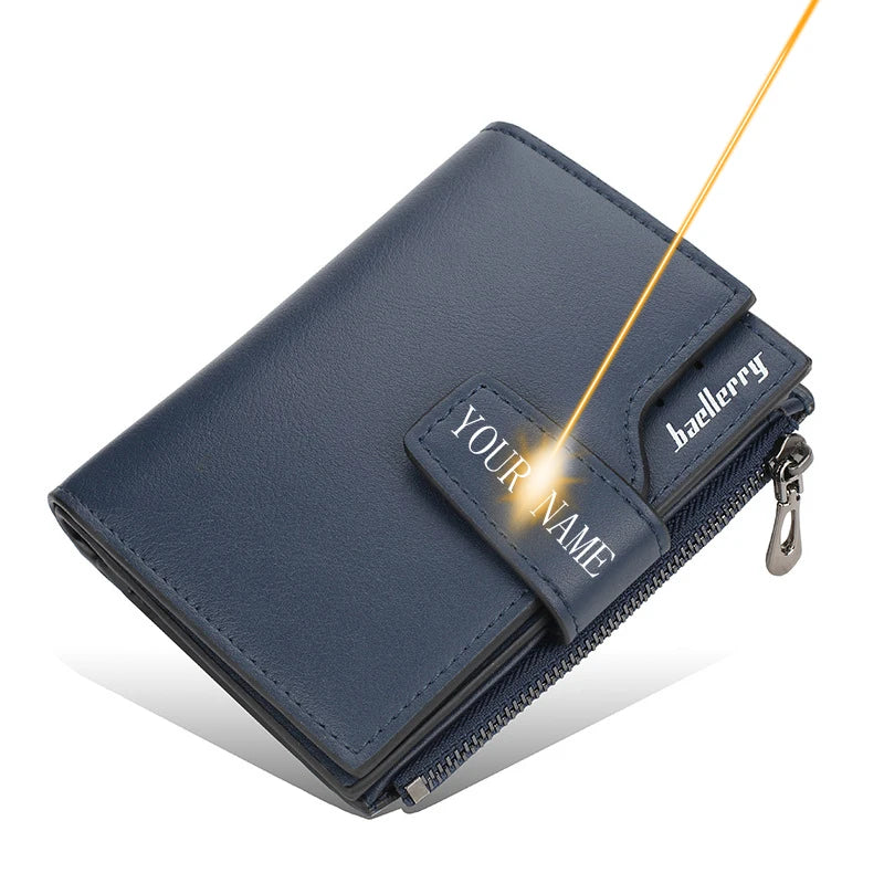 ZcitiCN High-Capacity PU Leather Tri-Fold Wallet With Zipper Coin Pocket