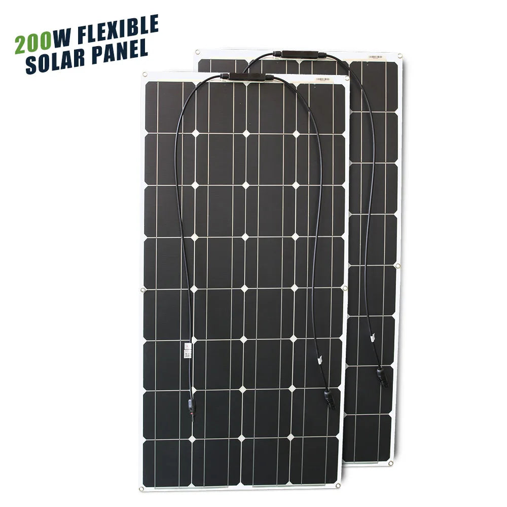 ASUNERGE 12V Flexible Waterproof Monocrystalline Solar Panel For RV