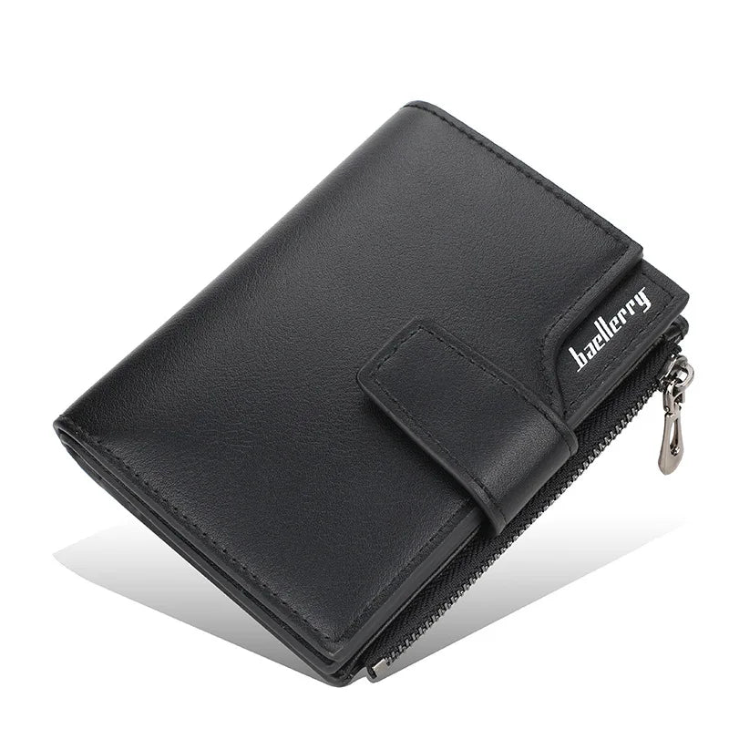 ZcitiCN High-Capacity PU Leather Tri-Fold Wallet With Zipper Coin Pocket