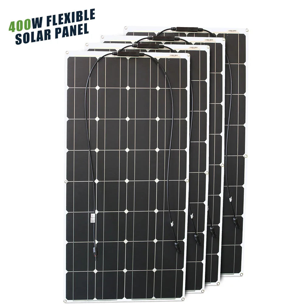 ASUNERGE 12V Flexible Waterproof Monocrystalline Solar Panel For RV