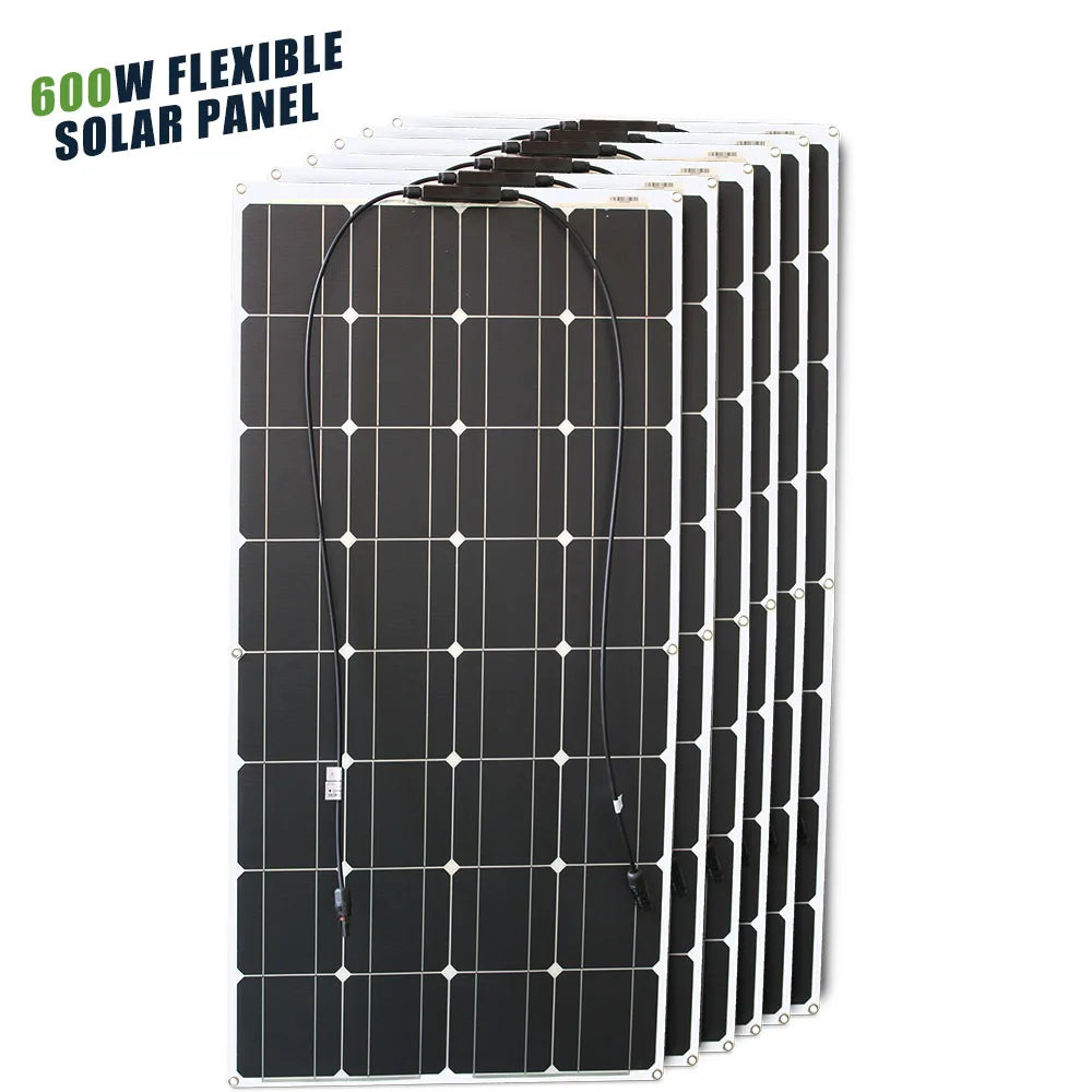 ASUNERGE 12V Flexible Waterproof Monocrystalline Solar Panel For RV