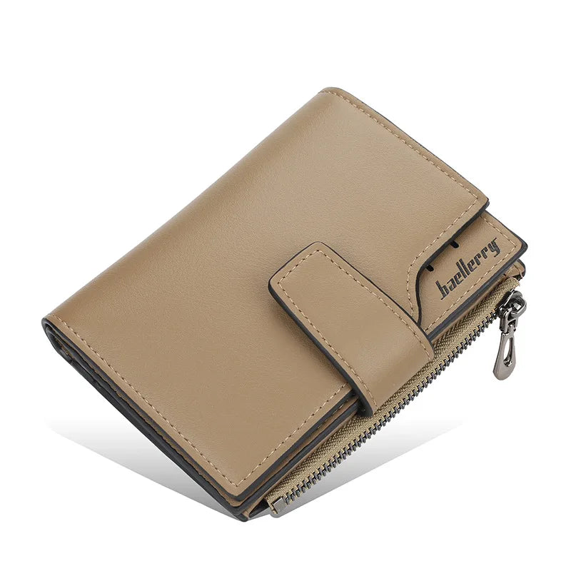 ZcitiCN High-Capacity PU Leather Tri-Fold Wallet With Zipper Coin Pocket