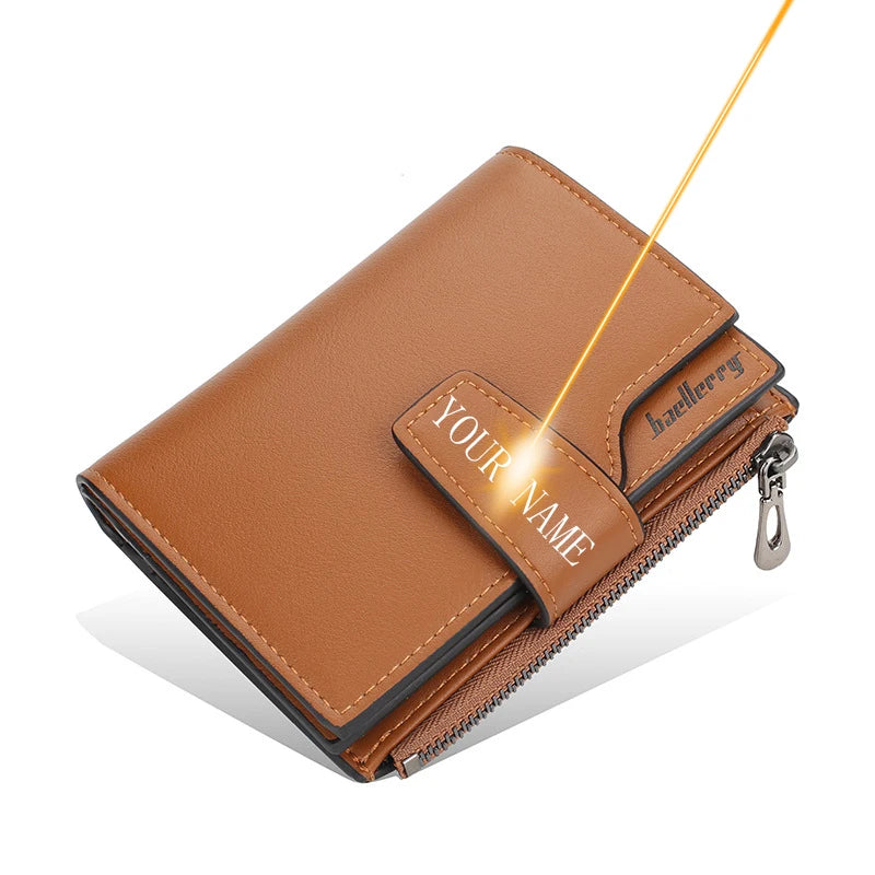 ZcitiCN High-Capacity PU Leather Tri-Fold Wallet With Zipper Coin Pocket