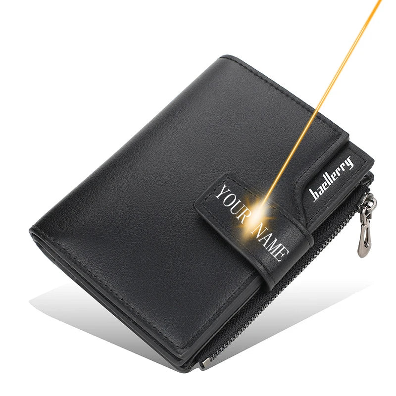 ZcitiCN High-Capacity PU Leather Tri-Fold Wallet With Zipper Coin Pocket