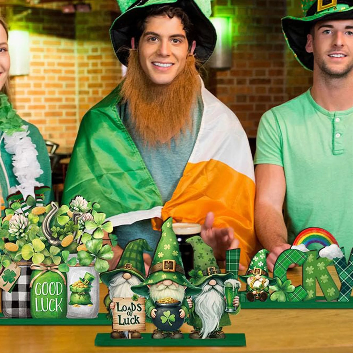 St Patrick's Day Irish Luck Table Centerpieces Set of 6