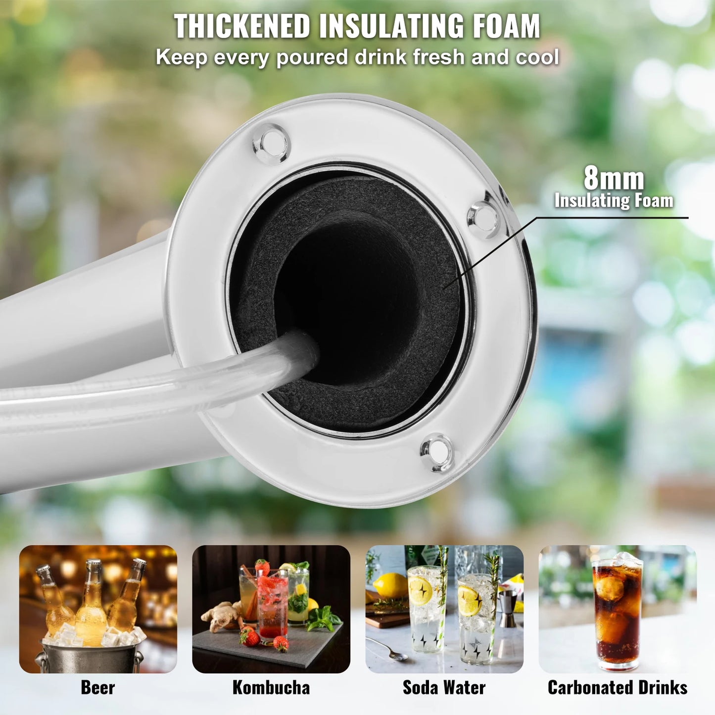 Kegerator Tower Kit Single Tap Beer Conversion Stainless Steel
