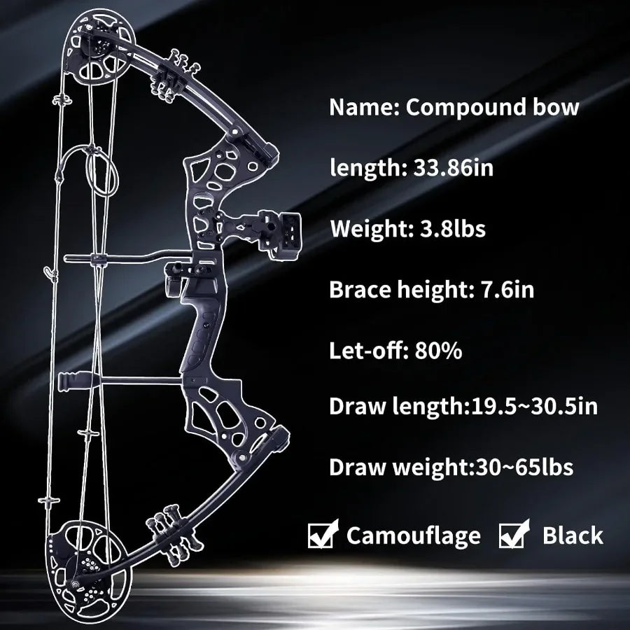 High-concerned Compound Bow and Arrow Set 30-65Lbs For Adults