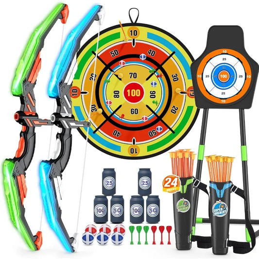 LED Light Up Bow And Arrow Archery Set Indoor Arrows