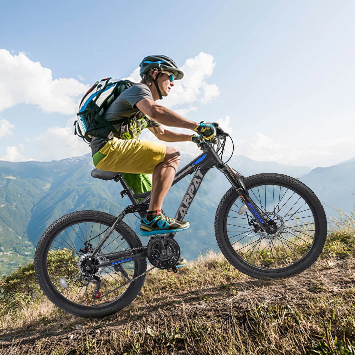 Ecarpat Dual Full Suspension Mountain Bike 21 Speed Disc Brakes