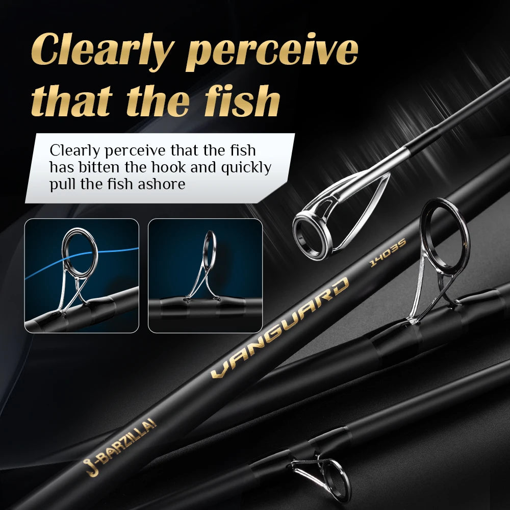 J-BARZILLAI Vanguard Carbon Surf Spinning Fishing Rod