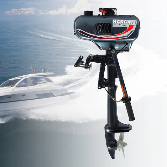 Portable 3.5HP Gas Outboard Motor Adjustable Tilt AntiVortex Plate