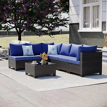Outdoor 8 Piece Patio Furniture Set With Fire Pit Table