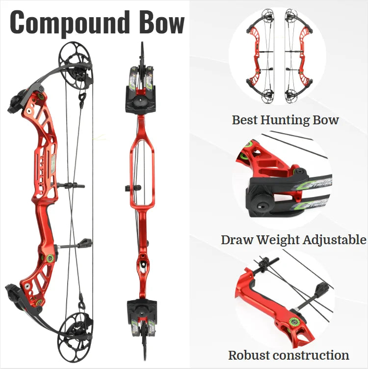 None Compound Bow Set 350FPS 85 Percent Let Off Archery