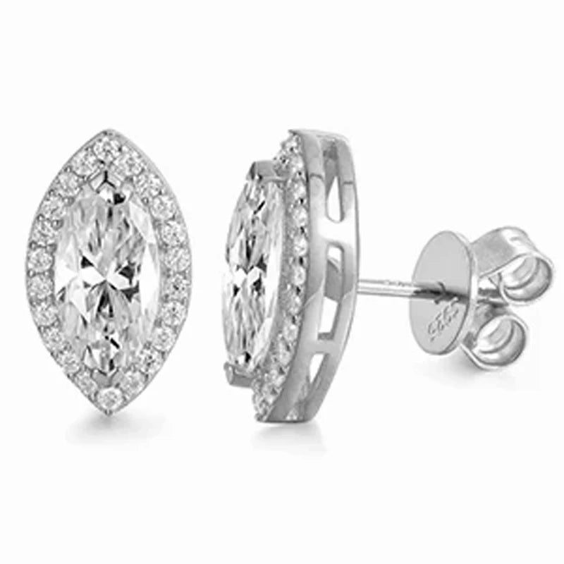 Iceoutbox Moissanite Square Stud Earrings 925 Sterling Silver