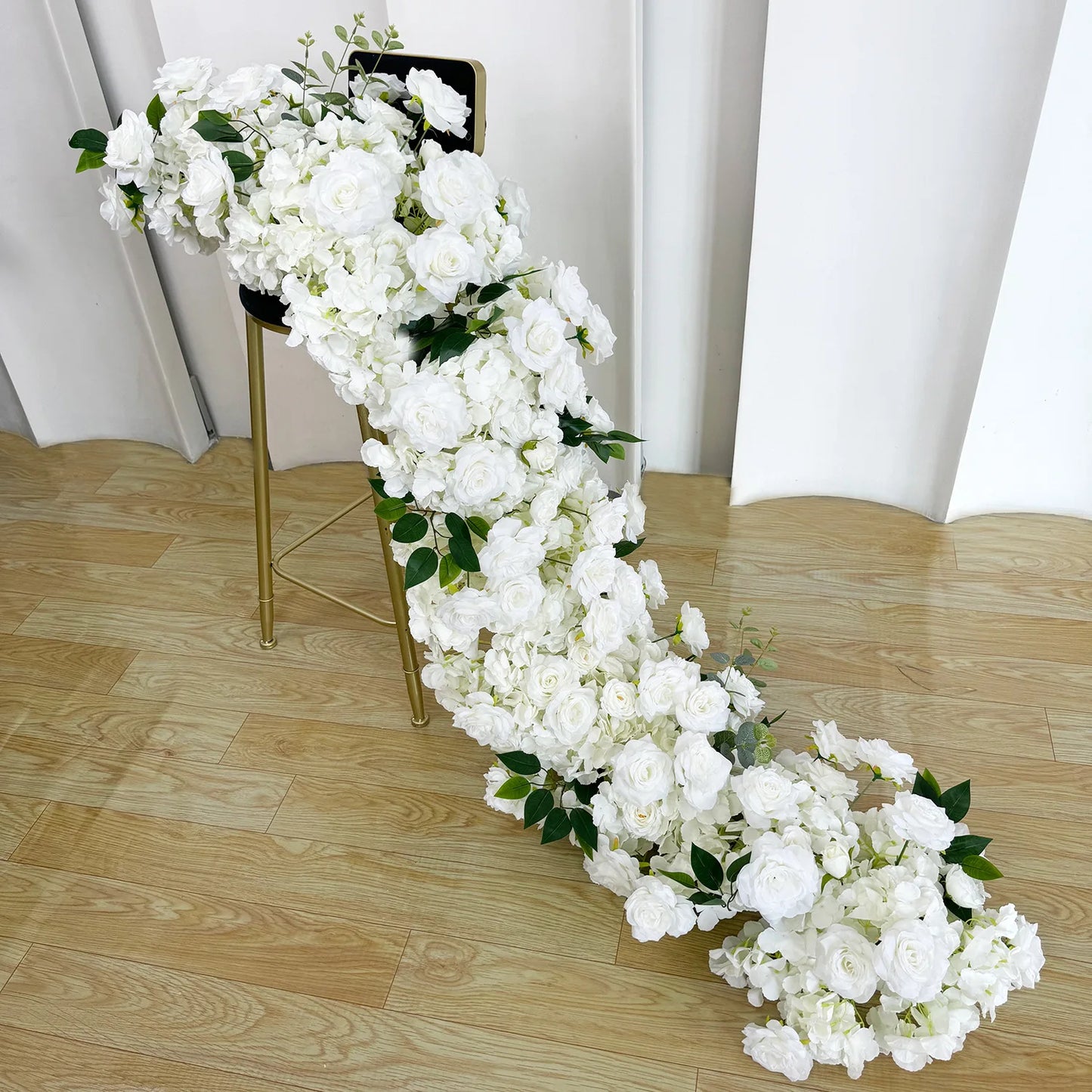 Artificial Rose Flower Runner For Tables Wedding Arch Backdrop Decor
