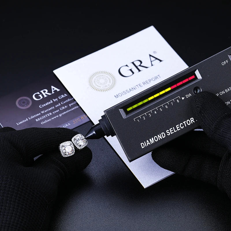 TUHE Moissanite Diamond Stud Earrings Sterling Silver 925 Engagement Gift