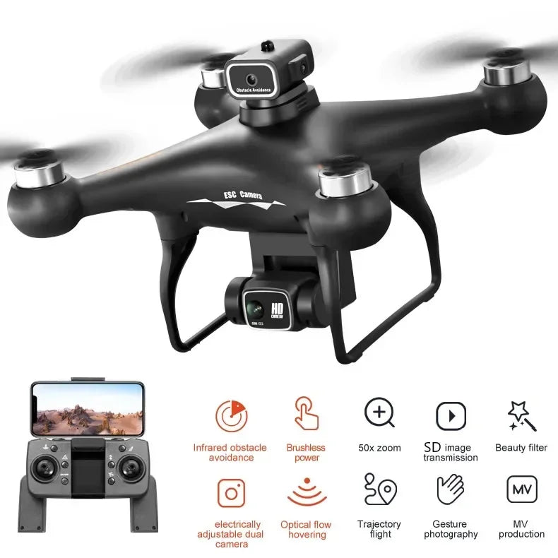 QJ S116 MAX Drone Pro with 8K Dual Camera 360 Obstacle Avoidance WiFi FPV