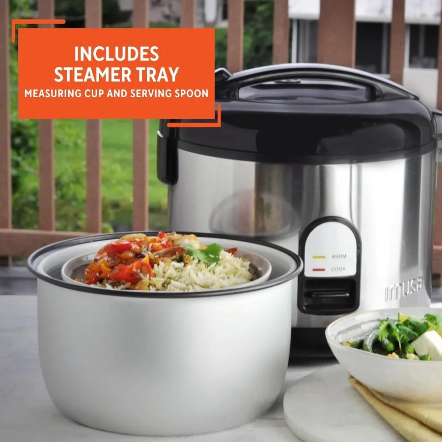 LISM Deluxe Stainless Steel Electric Rice Cooker With Steam Tray