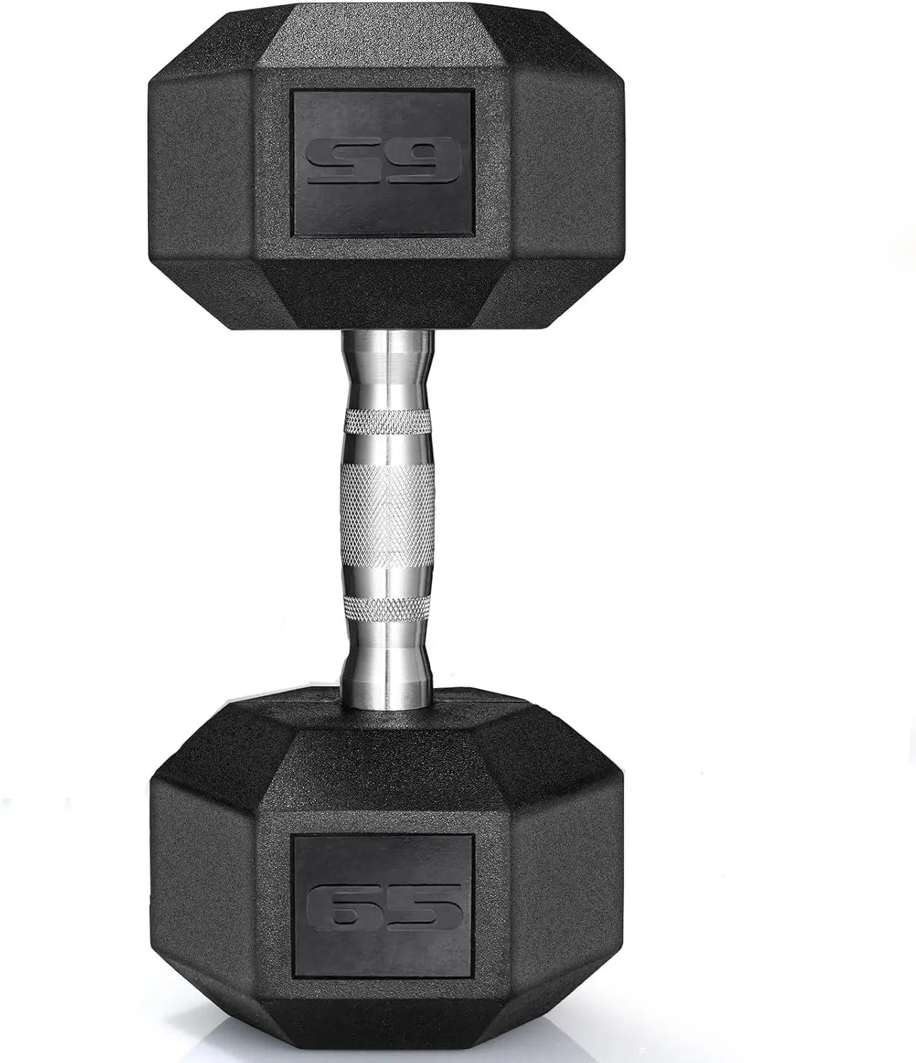 Rubber Hex Dumbbell Set Cast Iron Hand Weights 2 Pack