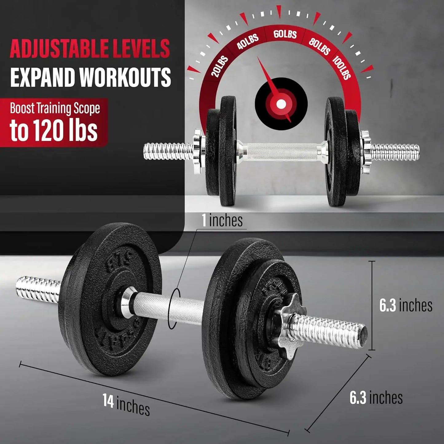 NONE Old School Adjustable Dumbbell Set With Weight Plates