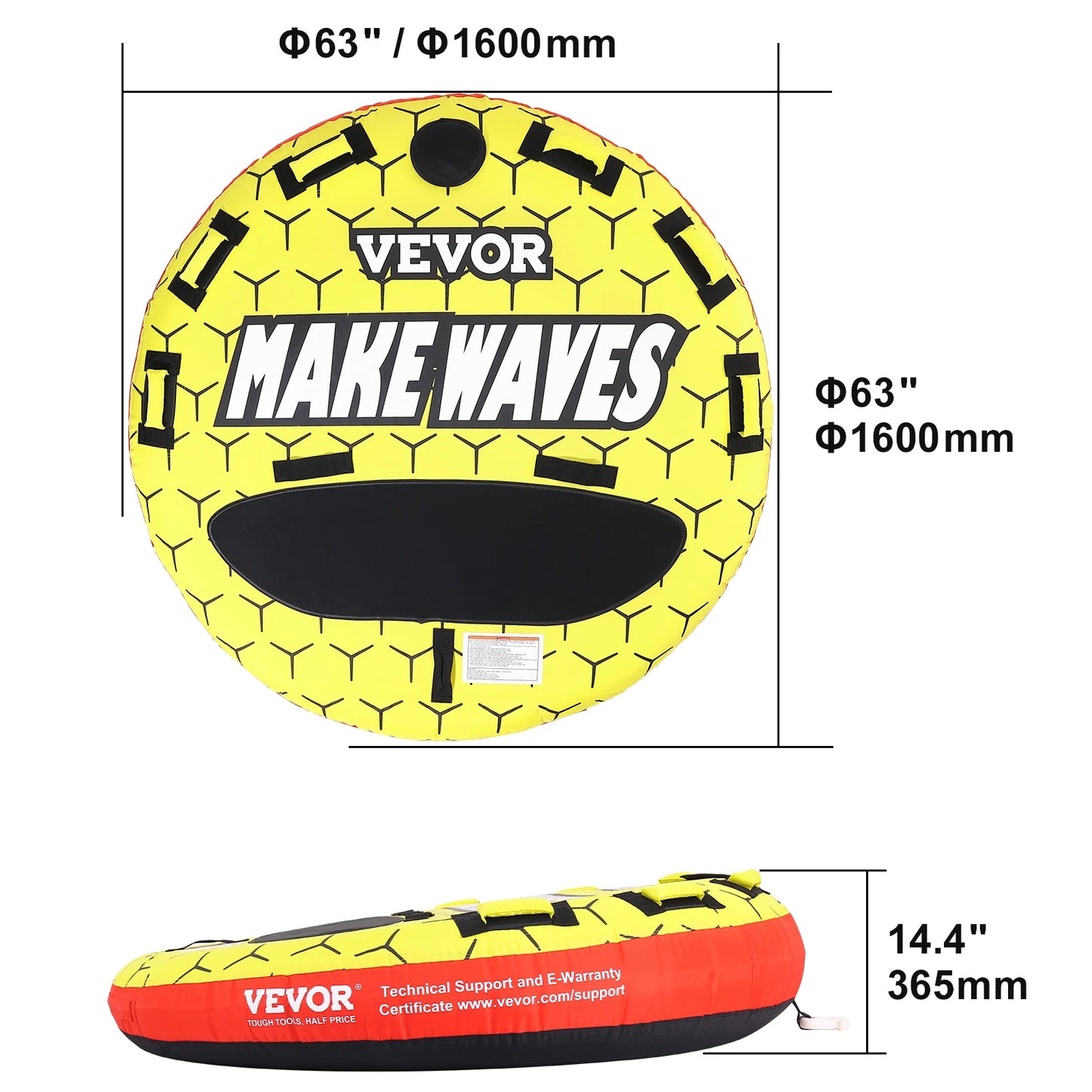 SucceBuy Towable Tube For Boating 3 Person Water Sports