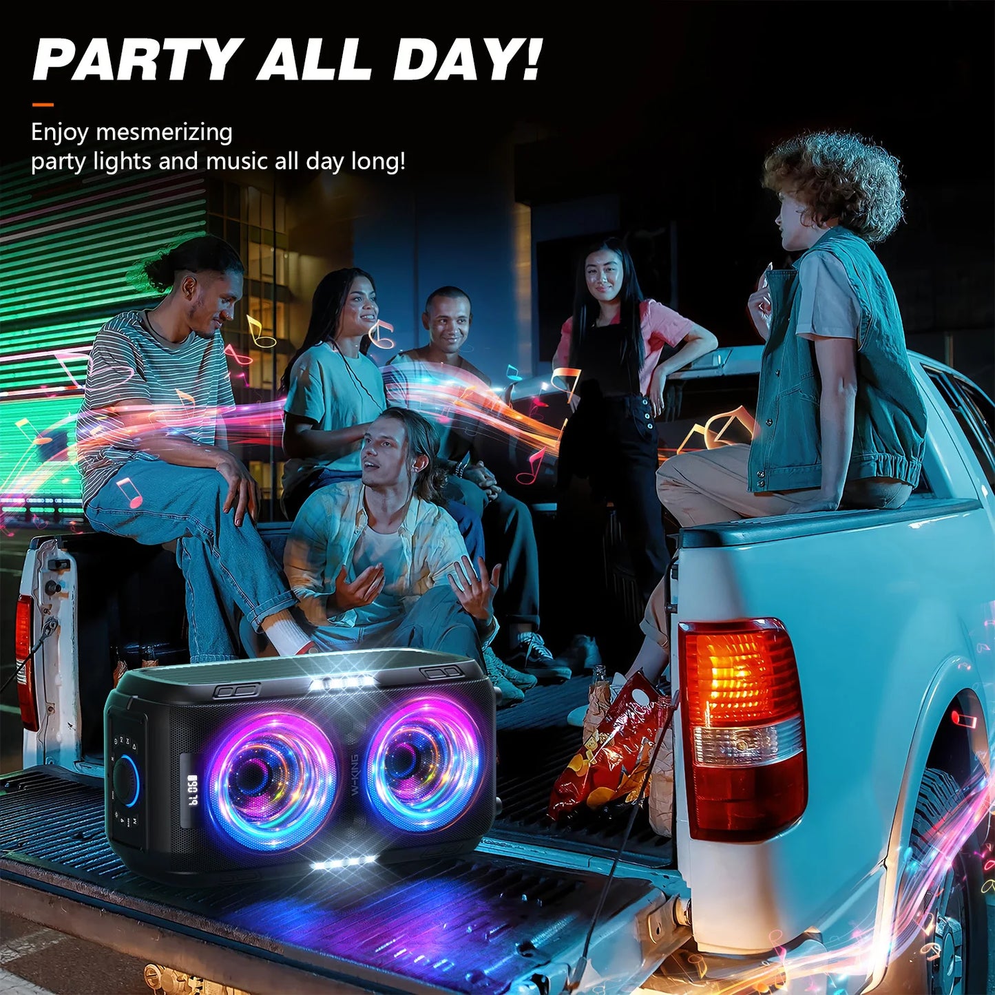 W-King 250W Bluetooth Speaker Portable Party Boombox V5.3 120dB