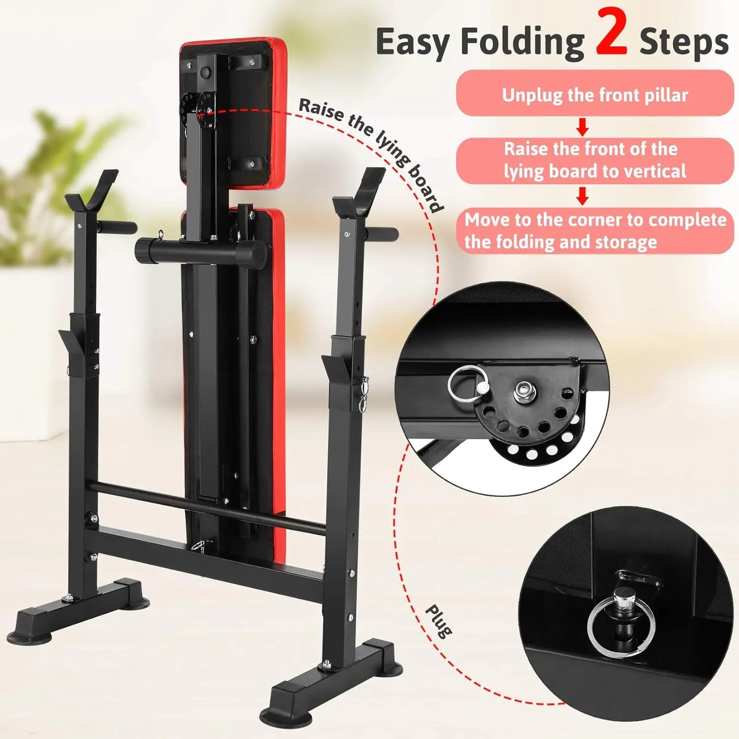 Adjustable Weight Bench Set With Squat Rack And Leg Developer