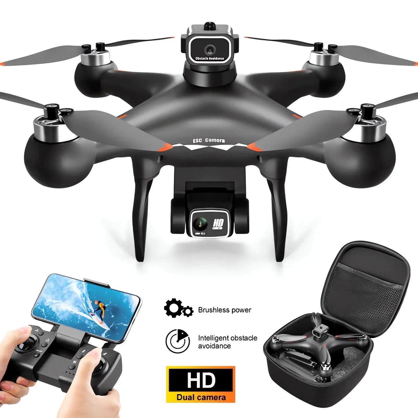 QJ S116 MAX Drone Pro with 8K Dual Camera 360 Obstacle Avoidance WiFi FPV