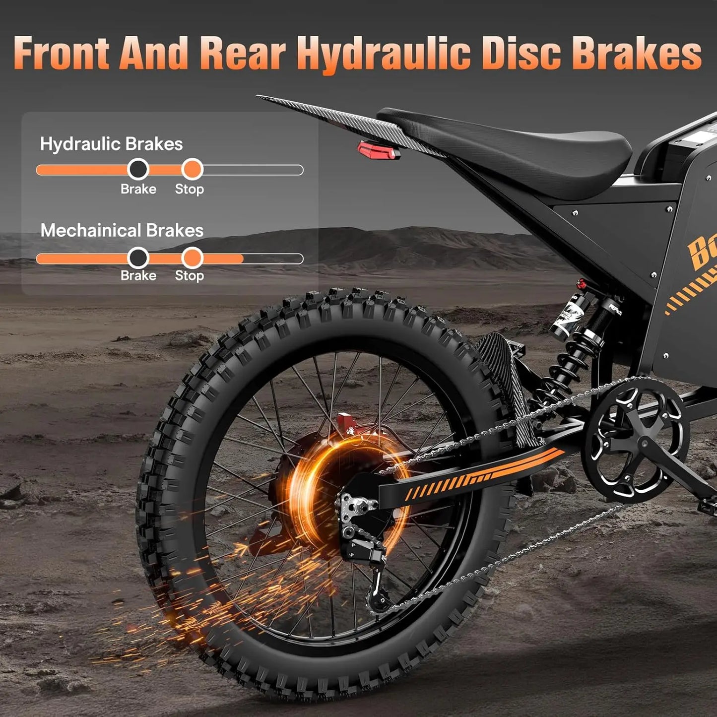 Bopzin Electric Dirt Bike for Adults 3000W 60V Full Suspension