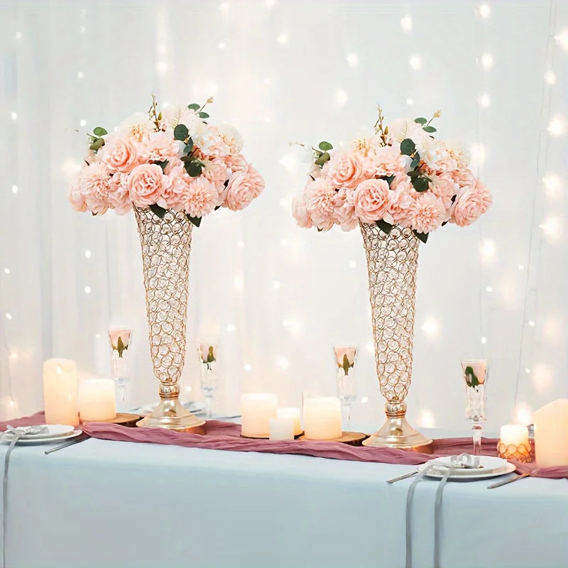 Function Two Vases Centerpiece Set For Dining Table Decor
