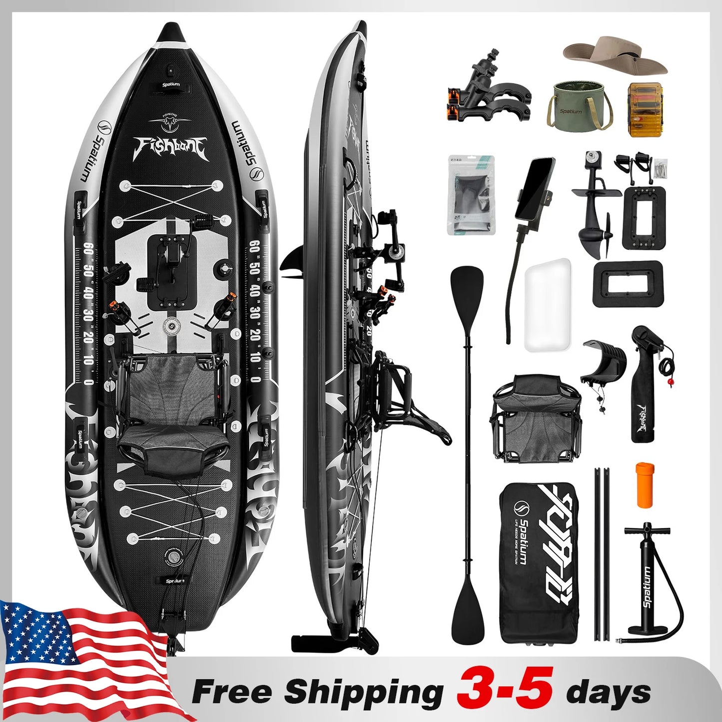 Spatium Fishing Kayak Pedal Drive Sit On Top Power System