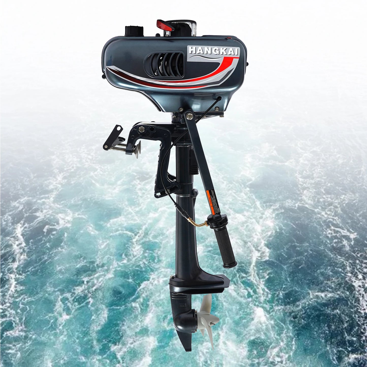 Portable 3.5HP Gas Outboard Motor Adjustable Tilt AntiVortex Plate